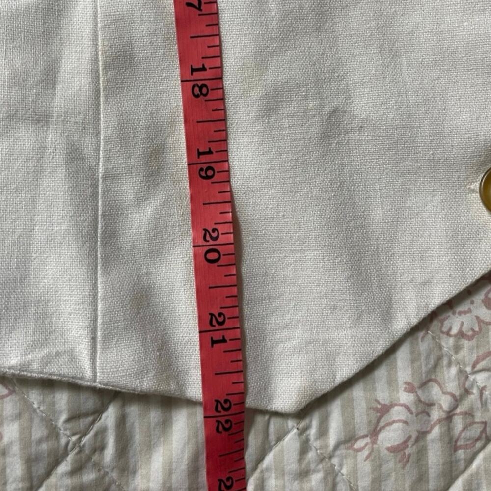 Tahari Linen Blend Button Vest Top Large White Minimalist Chic Coastal - Picture 7 of 9